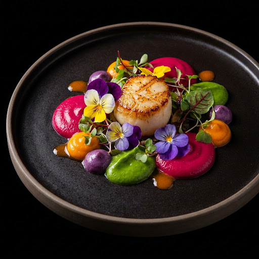 Chef-plated clinical meal, photographed from above